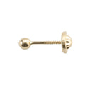 Pendiente Rosca Bola Lisa Oro 18k Nº 3