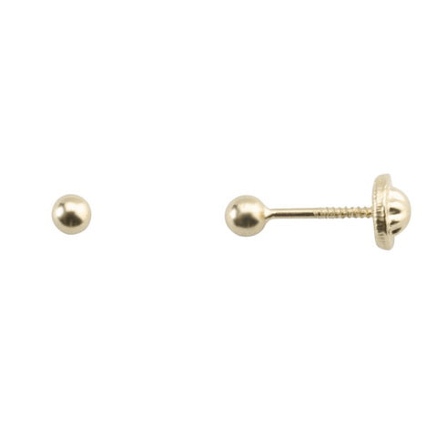 Pendiente Rosca Bola Lisa Oro 18k Nº 3