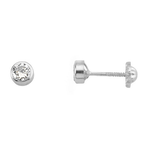 Pendiente Chaton Redon 4mm Tuerca