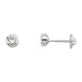 Pendiente Chaton Redon 4mm Tuerca