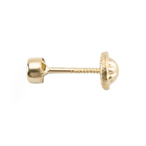 Pendientes Rosca Oro 18k Chatón Redondo Nº 3