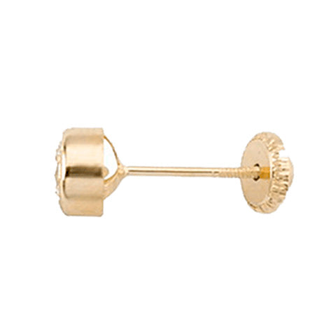 Pendientes Rosca Oro 18k Chatón Redondo Nº 5