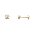 Pendientes Rosca Oro 18k Chatón Margarita Nº 5