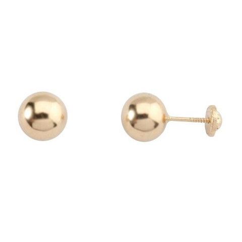 Pendiente Rosca Bola Lisa Oro 18k Nº 8