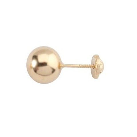 Pendiente Rosca Bola Lisa Oro 18k Nº 8