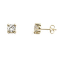 Pendiente Pares Garra Oro 18k Circonita 5mm Presión