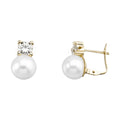 Pendientes Oro 18k Garra Circon 5 Perla Boton 8 Catala