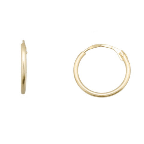 Pendiente Oro 18k Aro 0,8mm x 10mm LIGERO