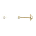 Pendientes Rosca Oro 18k Garras 4 Patill Cir 1,5