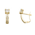 Pendiente oro 18k Garra Circon 5mm cuerpo Carre Catala