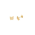 Pendiente rosca Mariposa Oro 18k 7 piedras Circon 0,8