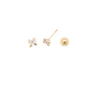 Pendiente Rosca Oro 18k P GAR LIG 4 PATI CIRC 4X4