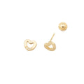 Pendiente rosca Oro 18k Corazón 3 Circon Microengaste
