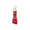 Colgante Oro 18k Piedra Mano 4mm Rojo
