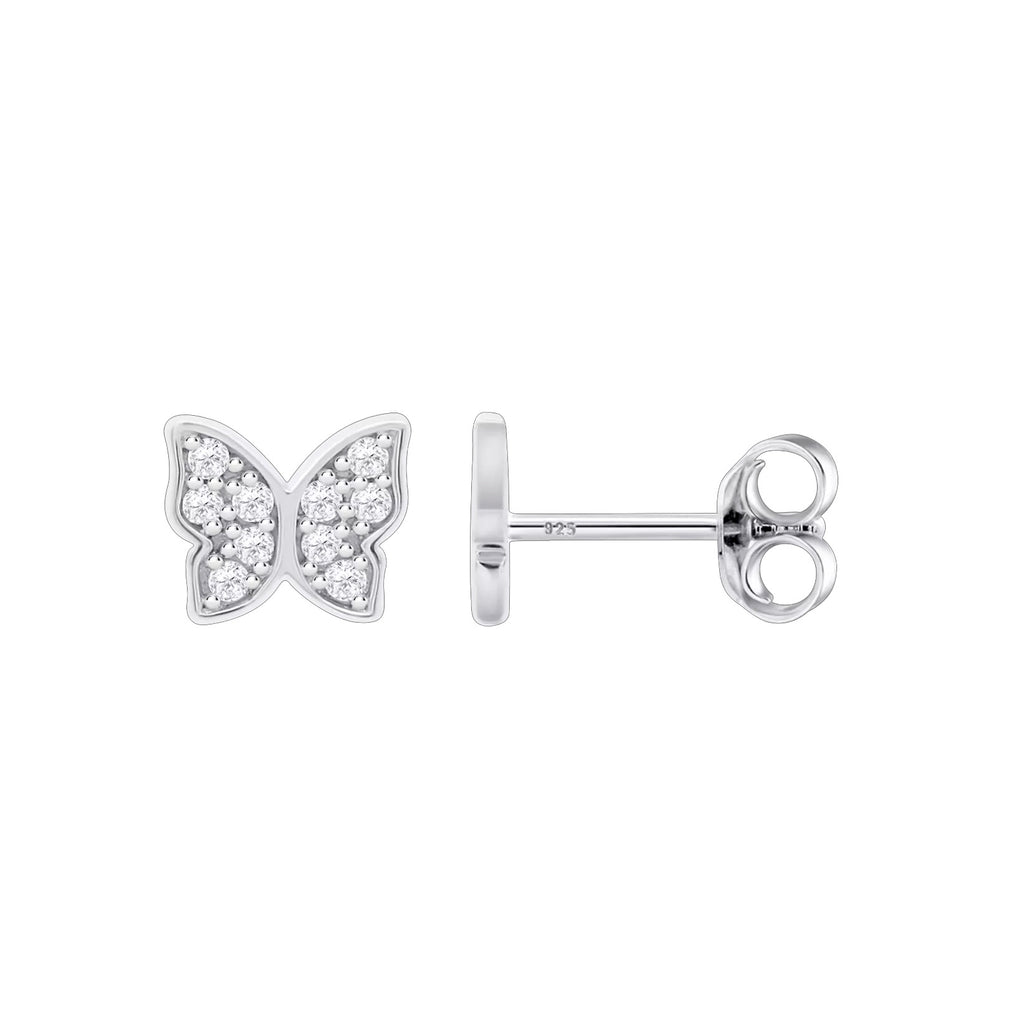 Pendientes Mariposas de Plata, Circonitas, LP3051-4/1 Mujer