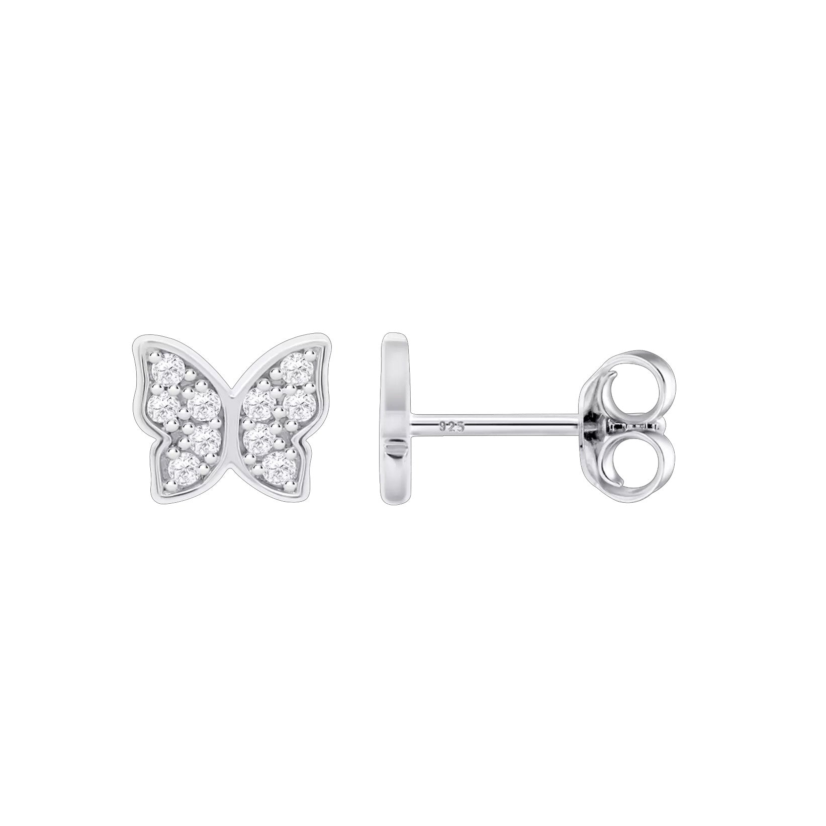 Pendientes Mariposas de Plata, Circonitas, LP3051-4/1 Mujer