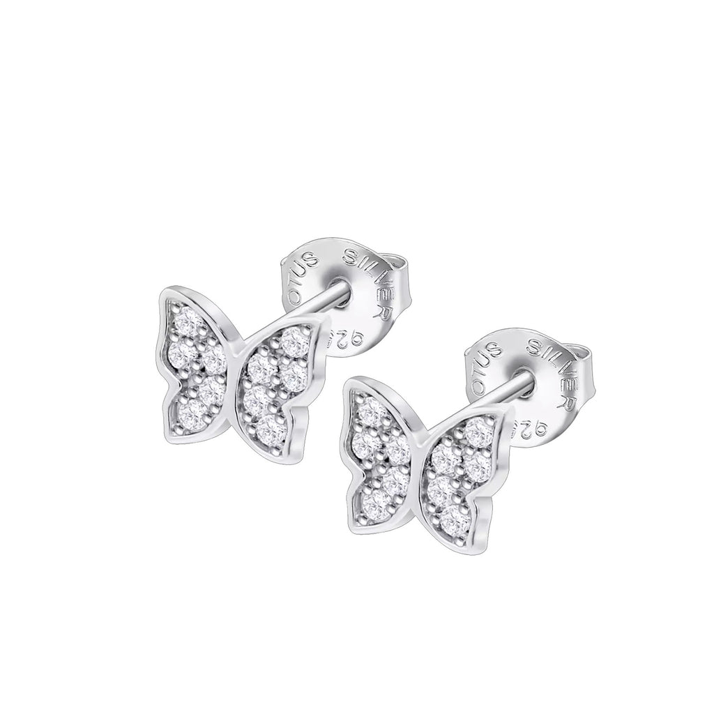 Pendientes Mariposas de Plata, Circonitas, LP3051-4/1 Mujer
