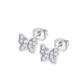 Pendientes Mariposas de Plata, Circonitas, LP3051-4/1 Mujer