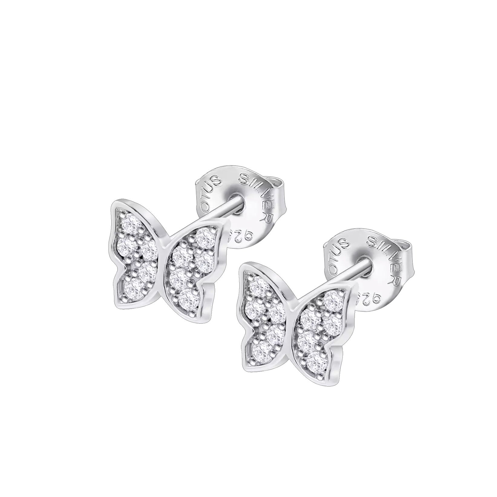 Pendientes Mariposas de Plata, Circonitas, LP3051-4/1 Mujer