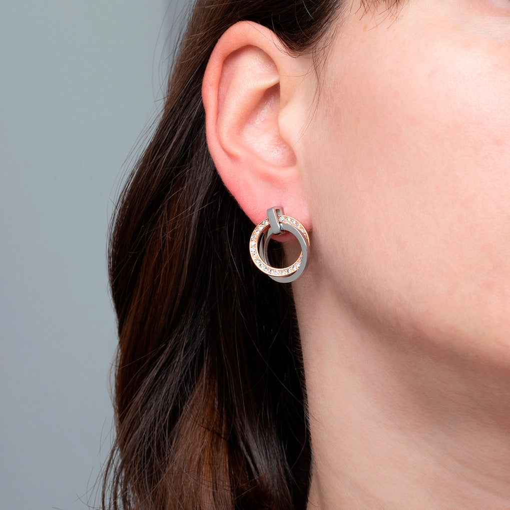 Pendientes Geométricos de Acero Inoxidable, Circonitas , Mujer