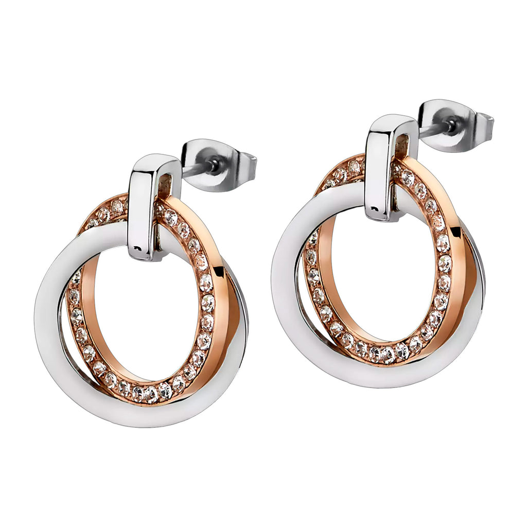 Pendientes Geométricos de Acero Inoxidable, Circonitas , Mujer