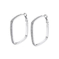 Pendientes Cuadrado redondeado de Acero Inoxidable, Circonitas , Mujer