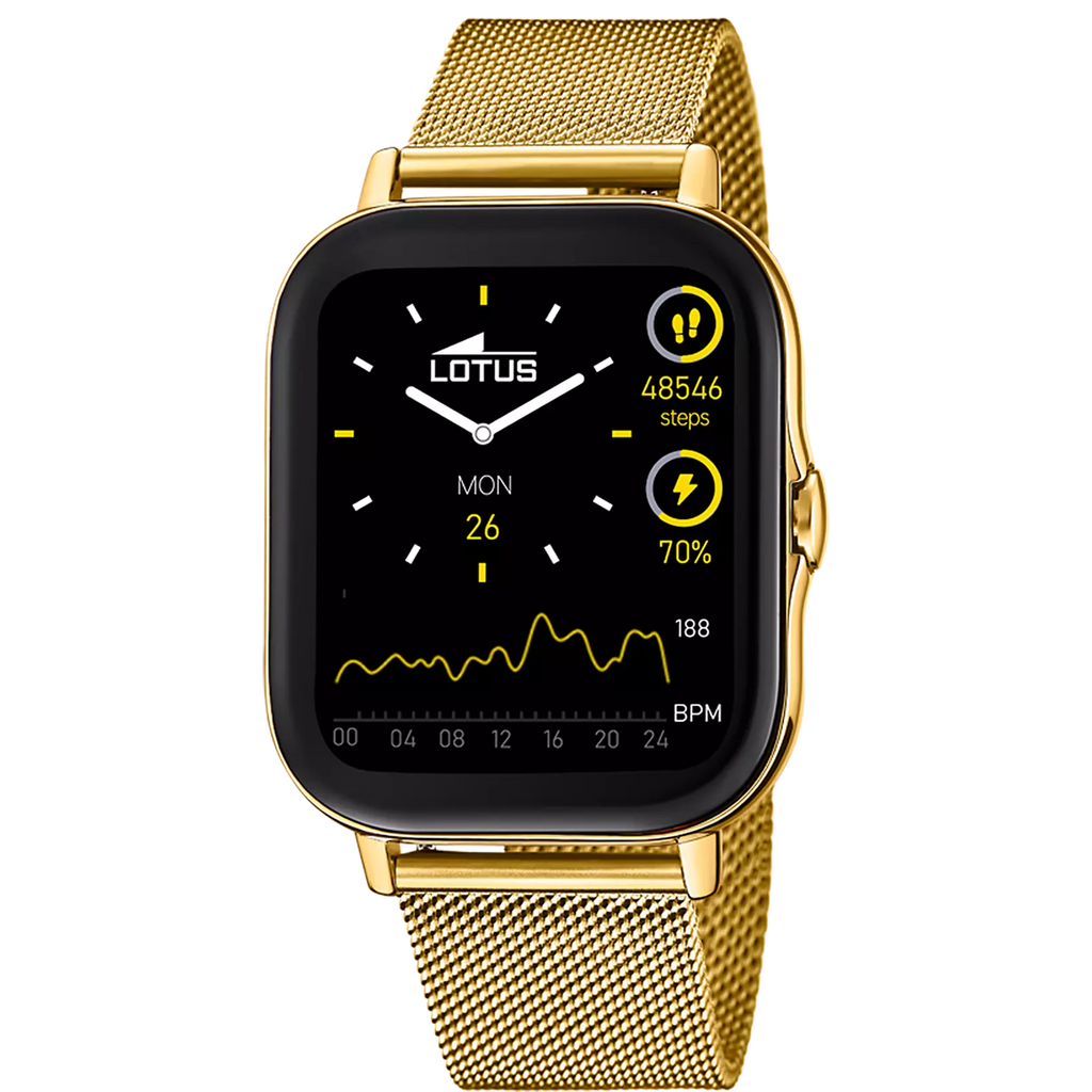 Smartwatch Dorado Acero Inoxidable Hombre