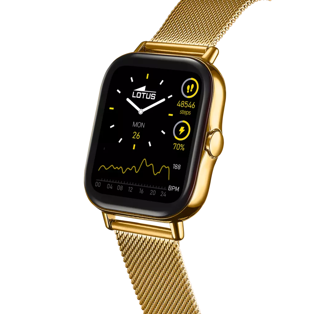 Smartwatch Dorado Acero Inoxidable Hombre