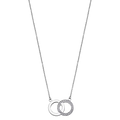 Collar Doble Aro de Acero Inoxidable con Circonitas, Mujer