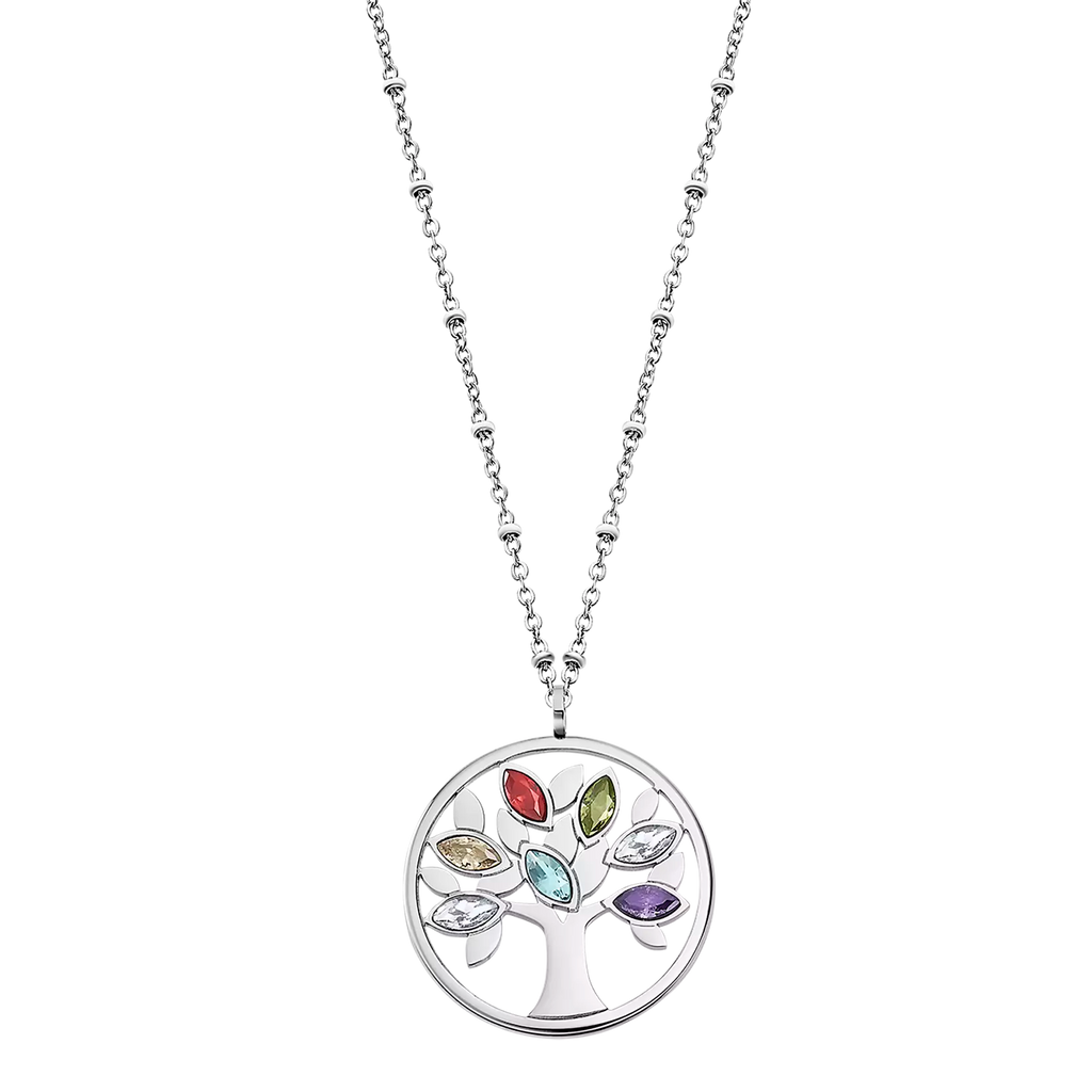 Collar Arbol de Vida de Acero Inoxidable con Circonitas color, Mujer