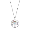 Collar Arbol de Vida de Acero Inoxidable con Circonitas color, Mujer