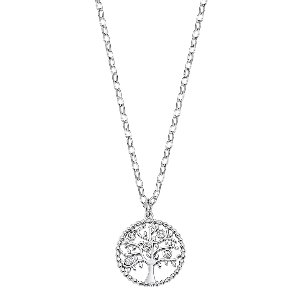 Collar Arbol de Vida de Acero Inoxidable con Circonitas, Mujer