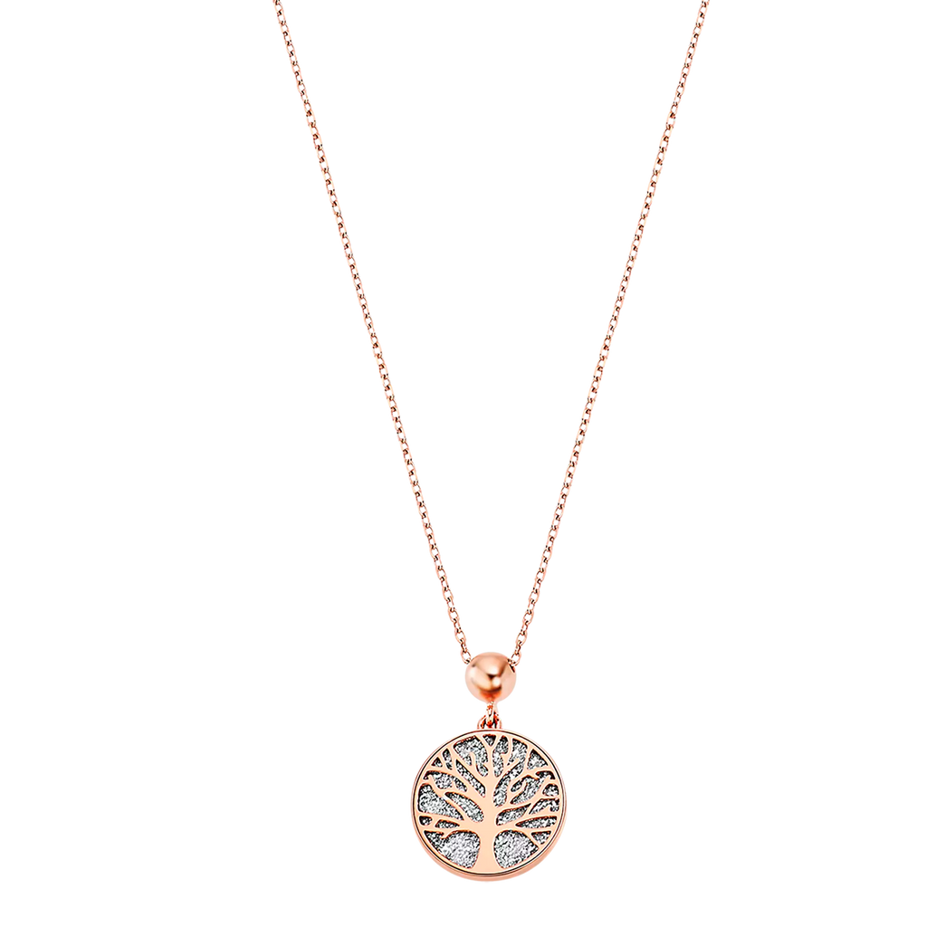 Collar Arbol Vida Rosa de Acero Inoxidable, Mujer