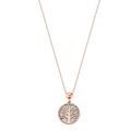 Collar Arbol Vida Rosa de Acero Inoxidable, Mujer